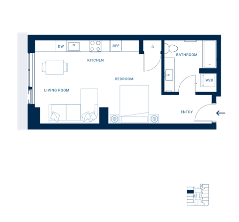 Shoresmith Apartments Studio I Floor Plan